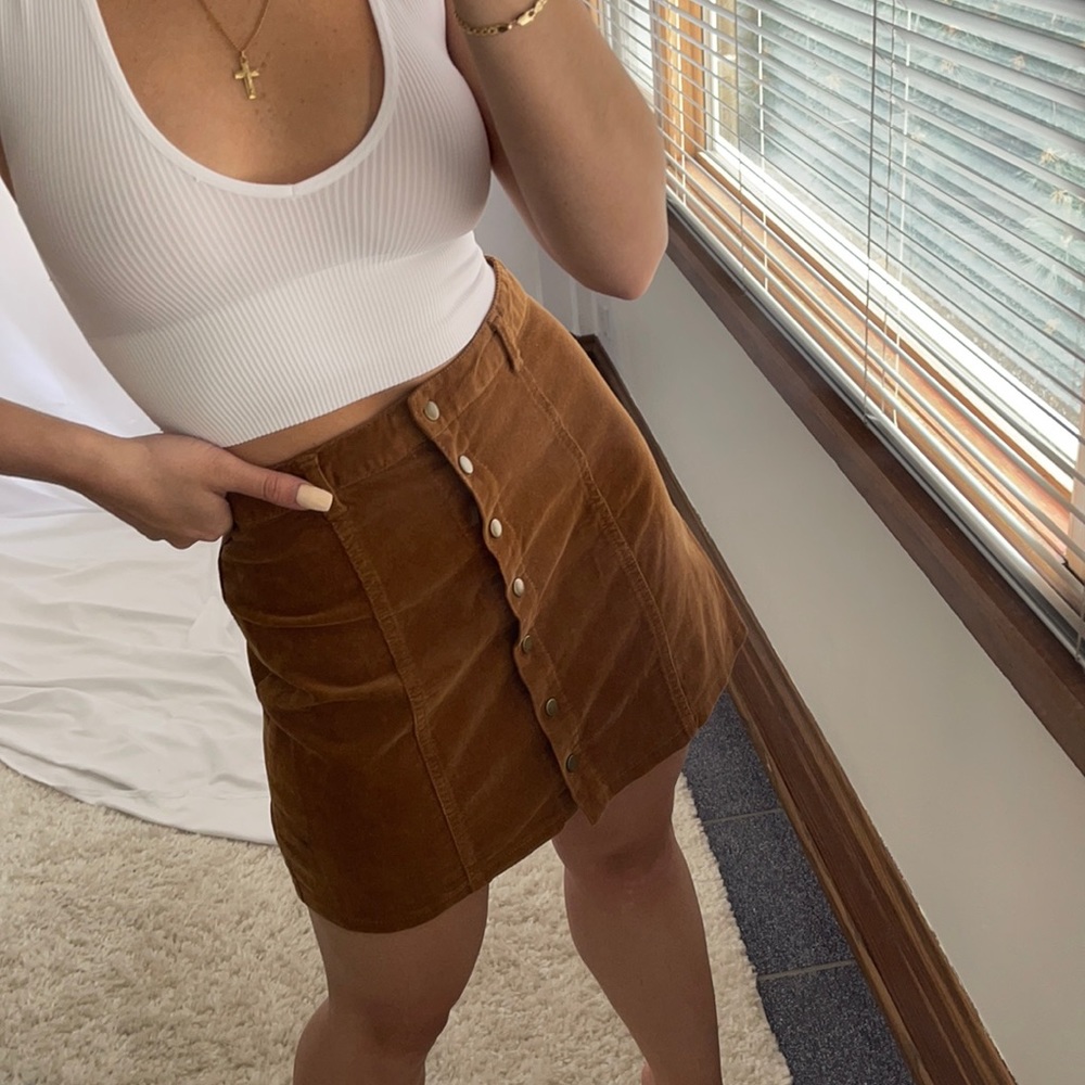 Corduroy mini skirt
